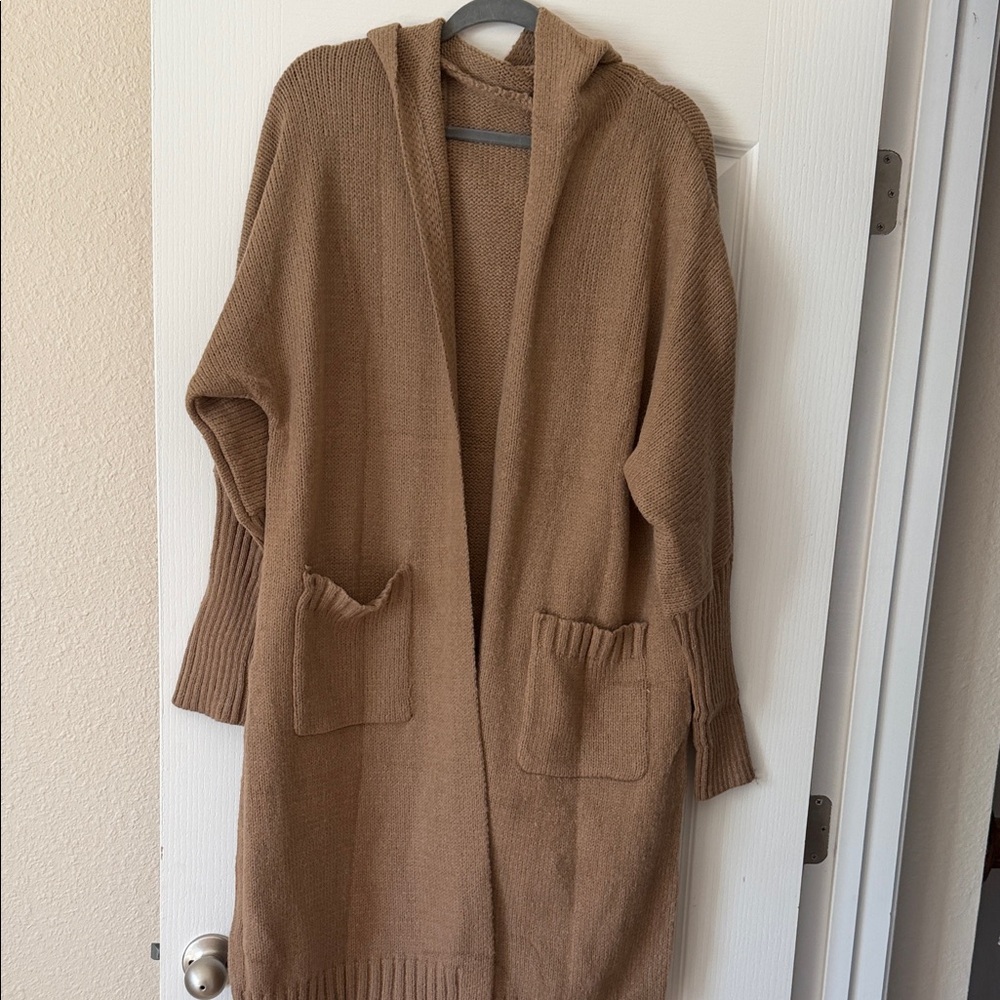 Cozy Tan Hooded Women's Sweater